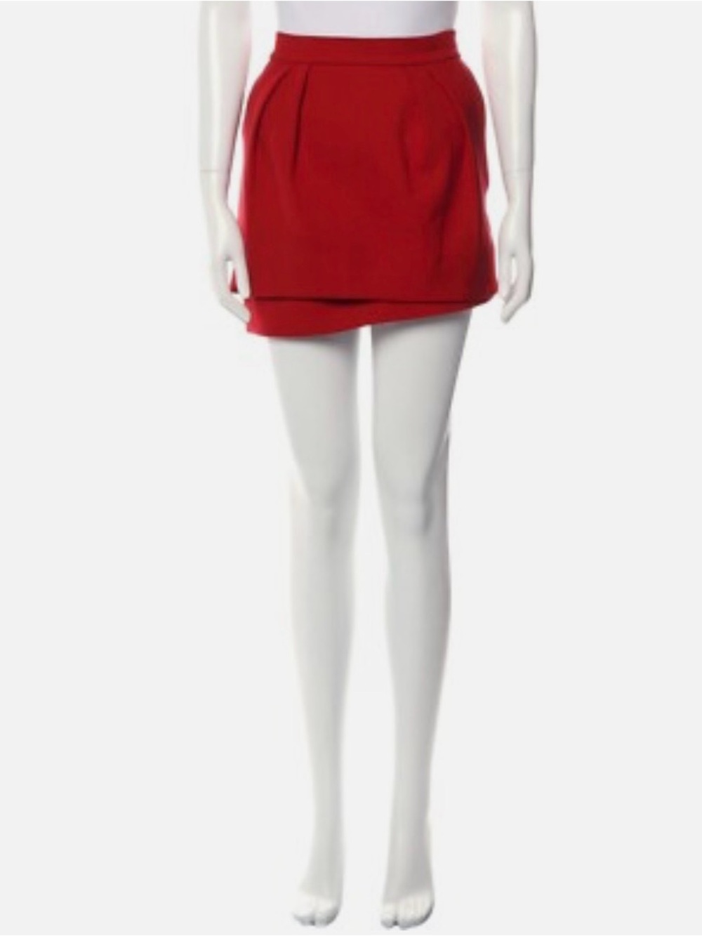 Maje Red Layered Pleat Mini Skirt